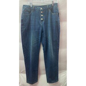 Women's Large Mom Denim  Button Up 5 Pocket Jeans